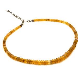 Vintage 90s Ethiopian Opal Rondelle Sterling Silver Graduated Beaded Necklace